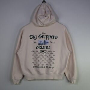 Kendrick Lamar Oklama Big‎ Steppers Tour 2022 Hoodie Small Cream Rap Merch Rare